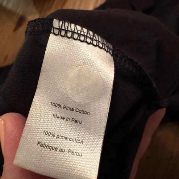 Adam Lippes Black V-Neck Long Sleeve Top - Picture 7 of 7